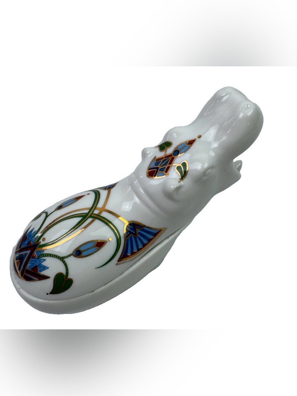 Treasures of the Pharaohs Elisabeth Arden Ceramic Hippo Figurine Candle Scented